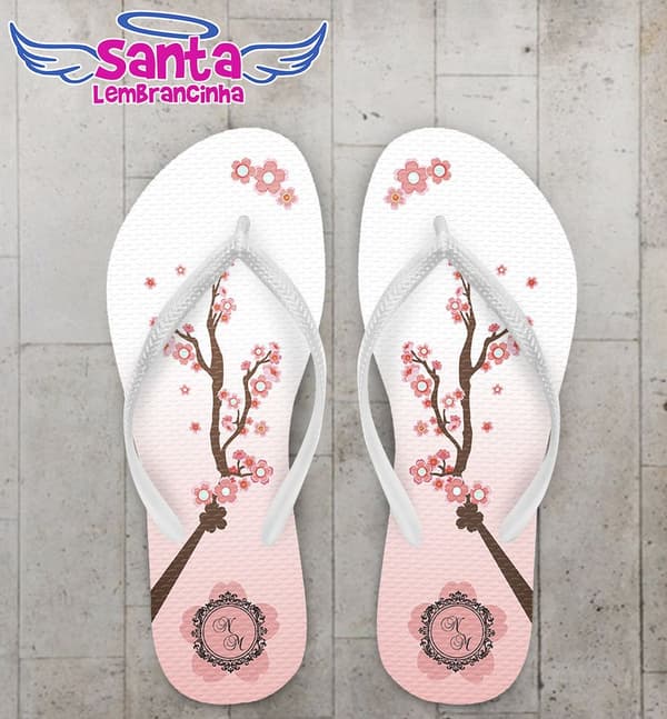 Chinelo Casamento Personalizado, Árvore do Oriente - COD 2533