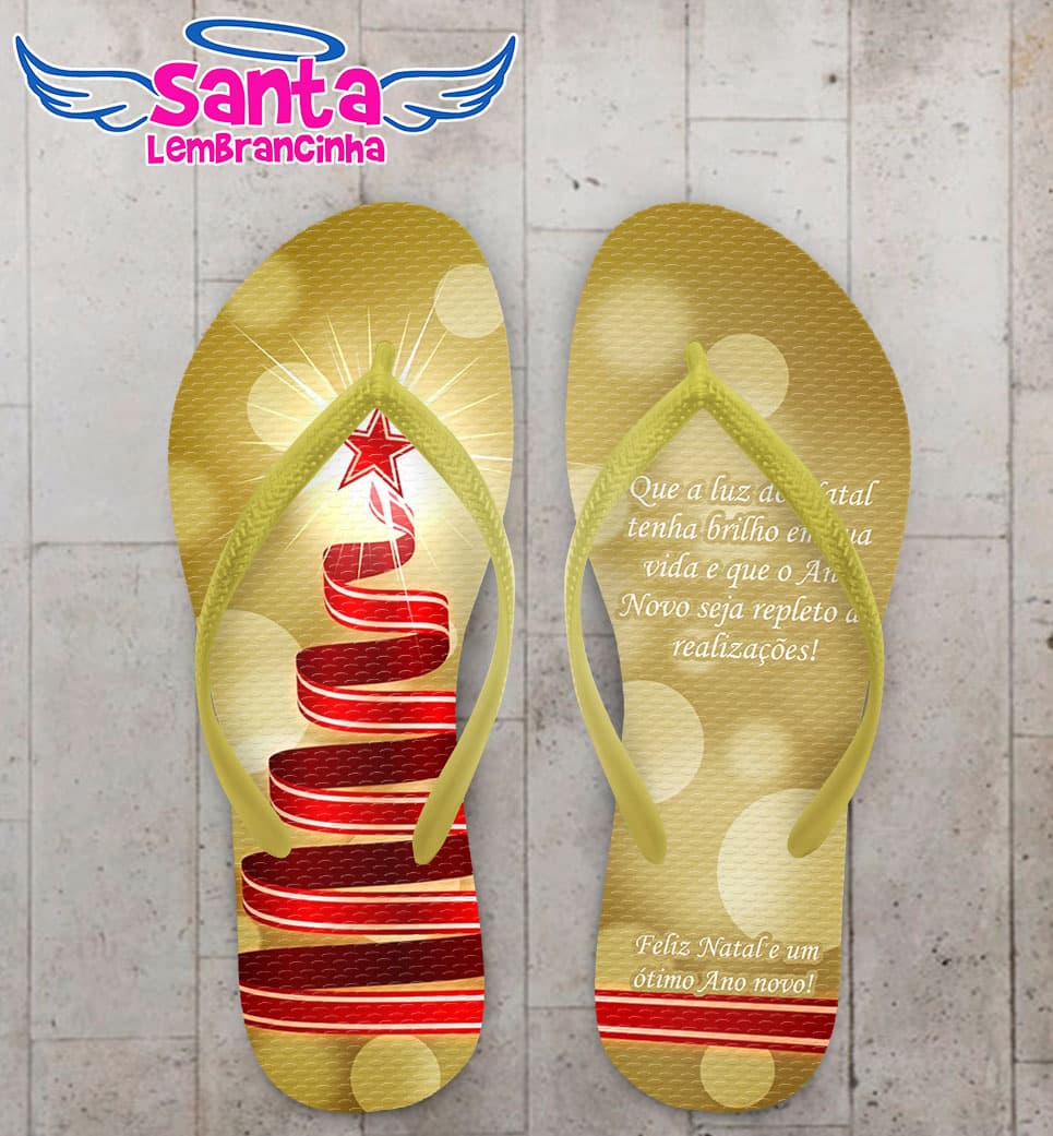 Chinelo Natal Árvore de Natal Personalizado - COD 3039