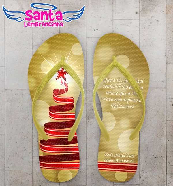 Chinelo Natal Árvore de Natal Personalizado - COD 3039