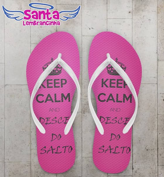 Chinelo Aniversário Debuante 15 Anos, Keep Calm Personalizado - COD 2321
