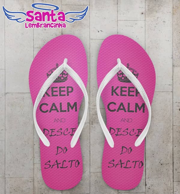 Chinelo Aniversário Debuante 15 Anos, Keep Calm Personalizado - COD 2321