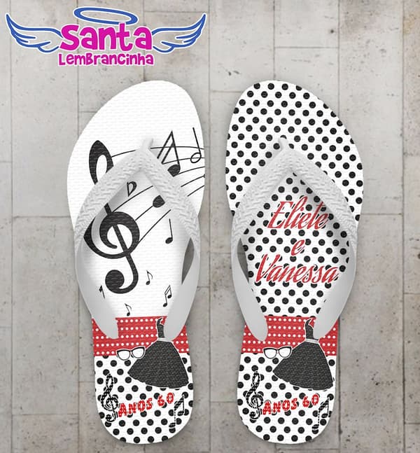 Chinelo Anos 60 Musical Personalizado - COD 2271