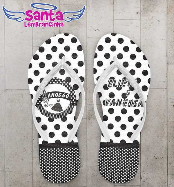 Chinelo Festa Anos 60 Personalizado - COD 2267