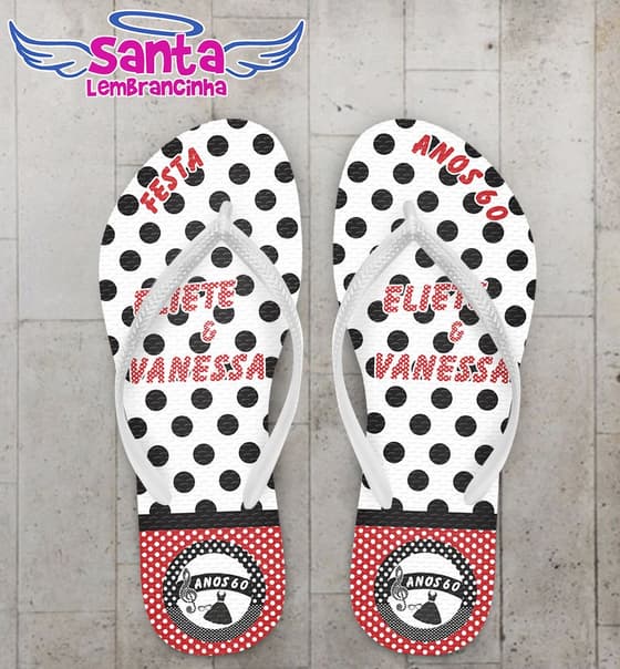 Chinelo Anos 60 Festa Personalizado - COD 2268