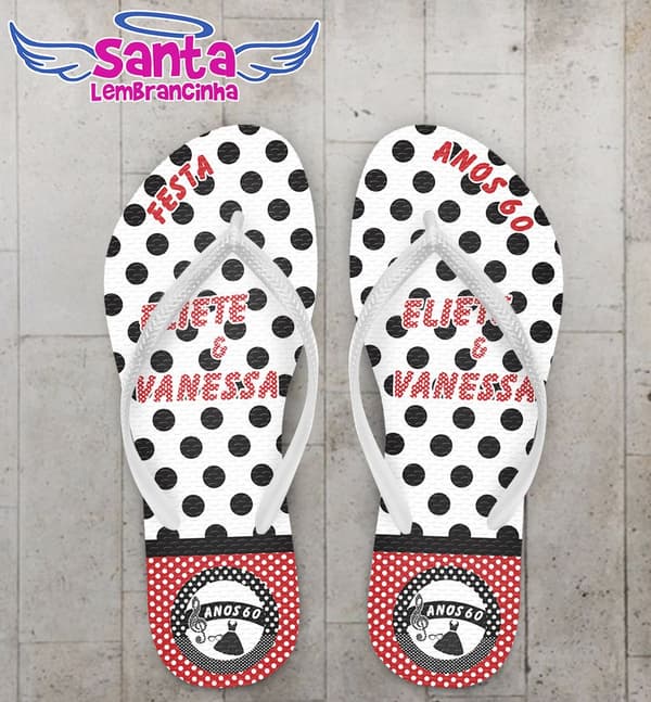 Chinelo Anos 60 Festa Personalizado - COD 2268