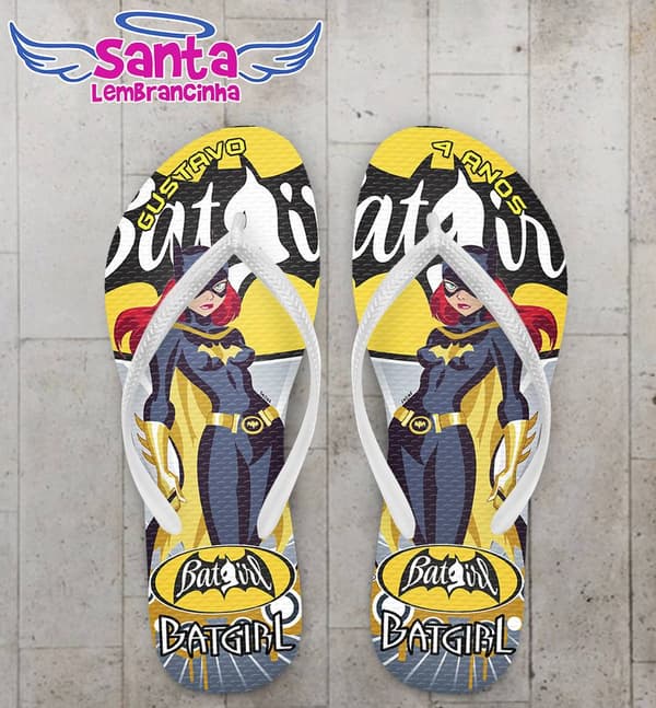 Chinelo Batgirl Infantil Personalizado - COD 2132