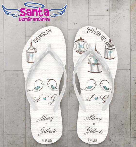 Chinelo casamento personalizado, Quero ser seu par - COD 2147