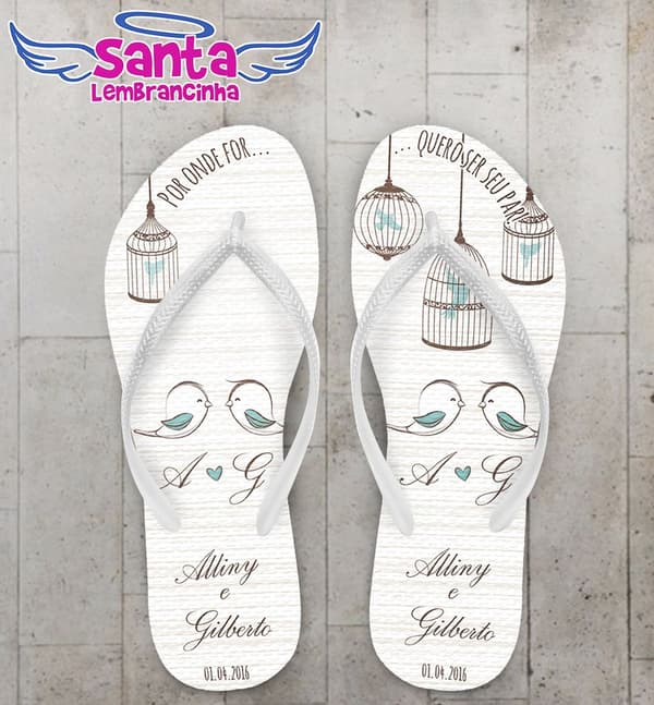 Chinelo casamento personalizado, Quero ser seu par - COD 2147