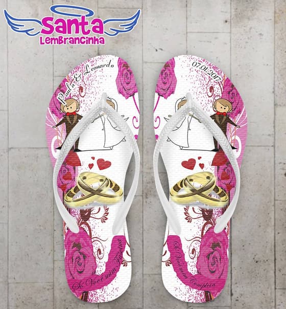Chinelo Casamento Personalizado, Aliança - COD 2344