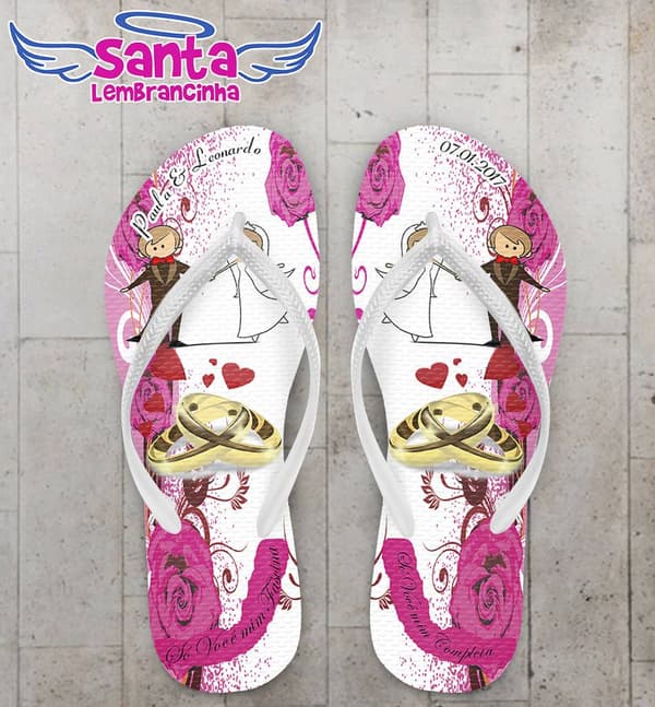 Chinelo Casamento Personalizado, Aliança - COD 2344