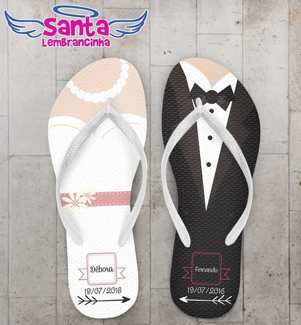 Chinelo Casamento Personalizado, Noivos - COD 2246