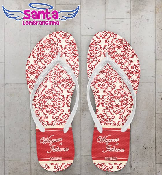 Chinelo Casamento Personalizado, Arabescos - COD 2263