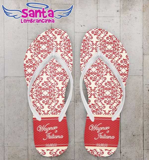 Chinelo Casamento Personalizado, Arabescos - COD 2263