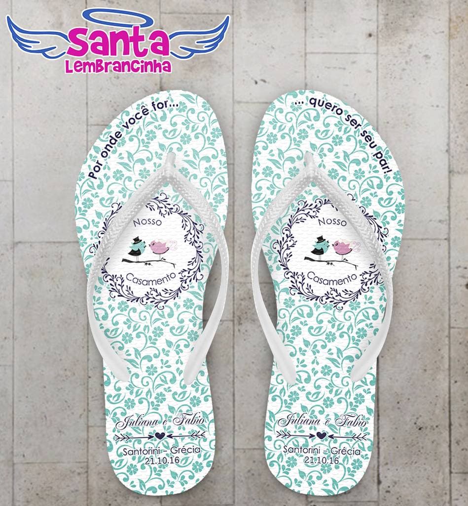 Chinelo Casamento Personalizado, Por onde você for - COD 2338
