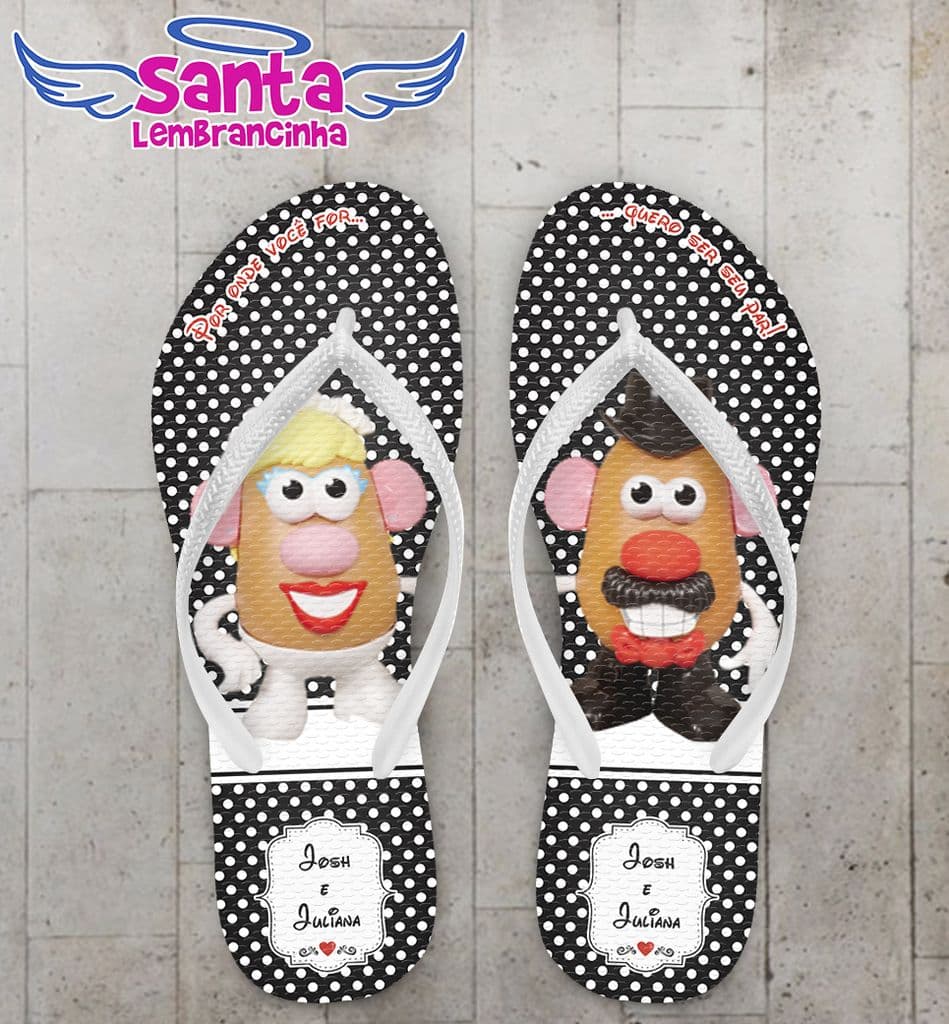 Chinelo Casamento Personalizado, Cabeça de Batata - COD 2340