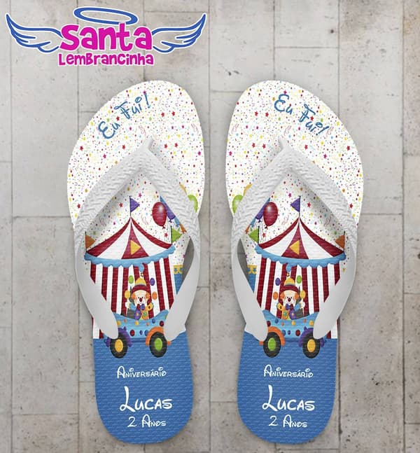 Chinelo Infantil Circo Personalizado - COD 2186