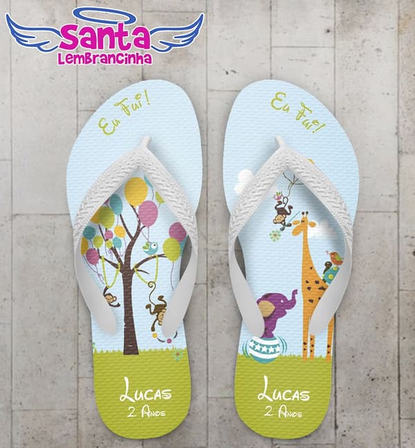 Chinelo Festa Infantil Tema Circo Personalizado - COD 2187