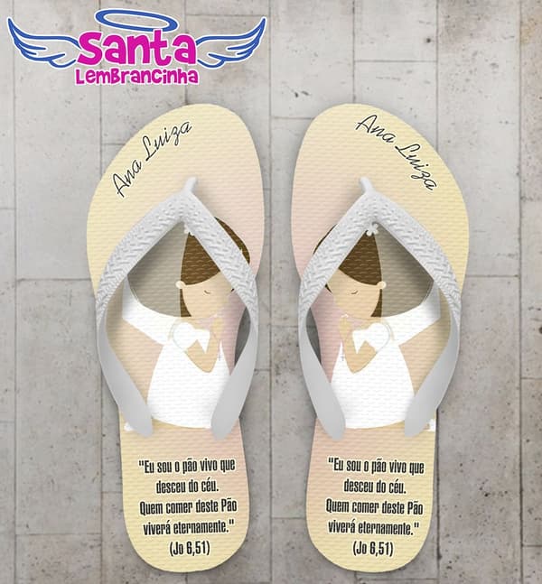 Chinelo Primeira Comunhão Personalizado - COD 2284