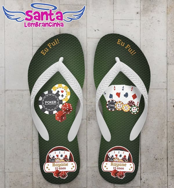 Chinelo Debutante Personalizado, Cassino - COD 2295