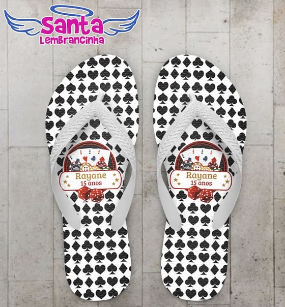 Chinelo Debutante 15 Anos Personalizado, Cassino - COD 2297
