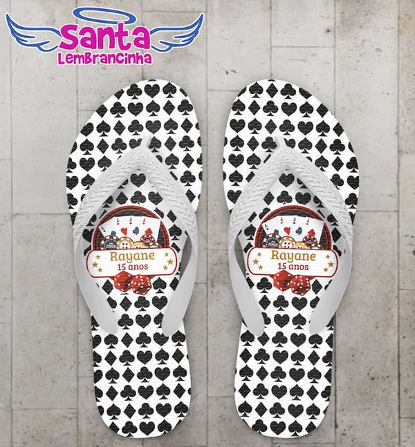 Chinelo Debutante 15 Anos Personalizado, Cassino - COD 2297