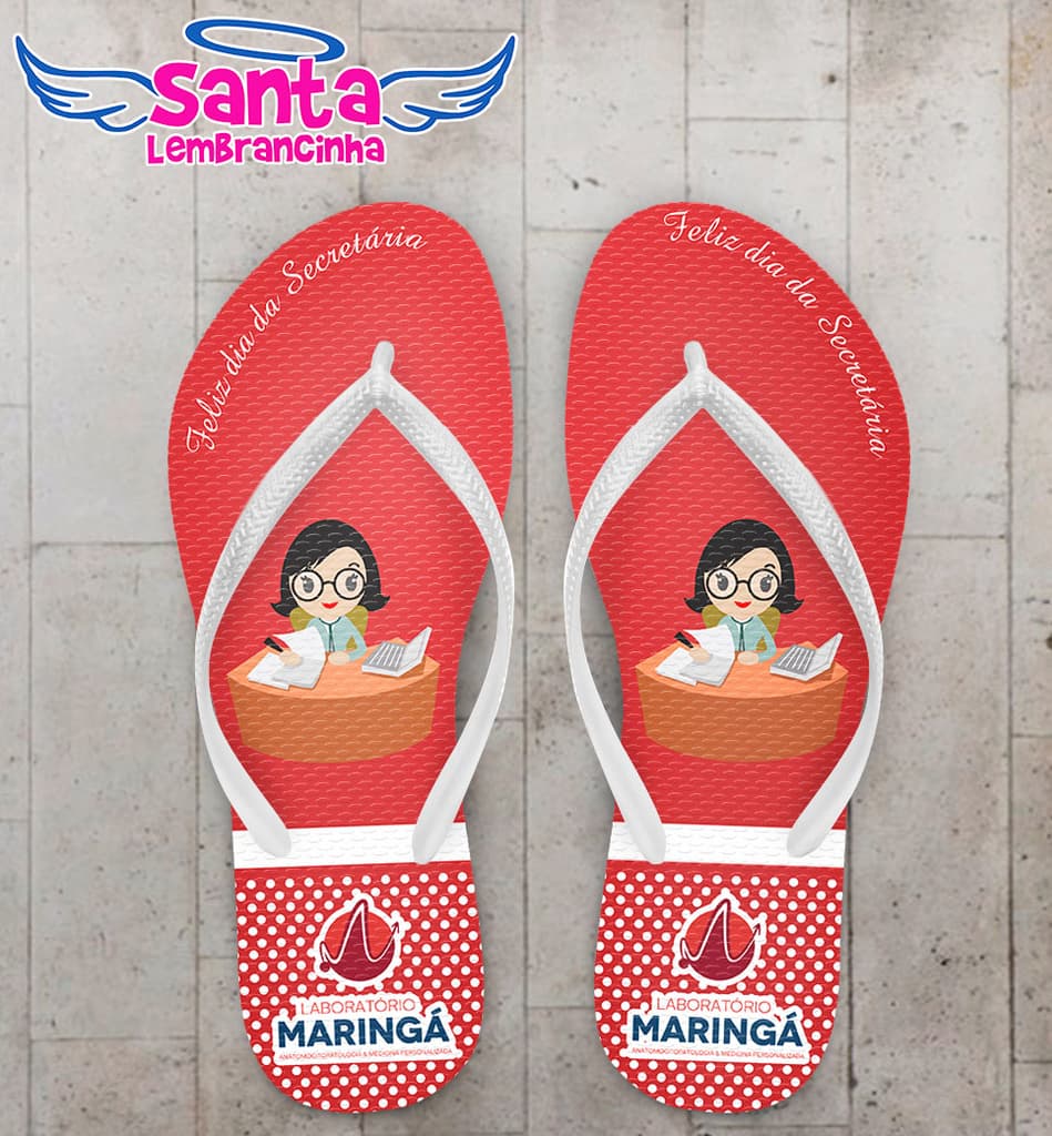 Chinelo Personalizado Empresa Secretária - COD 2996