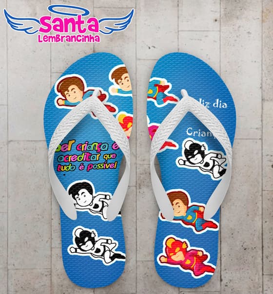 Chinelo Dia das Crianças Personalizado, Super-Herói - COD 2926