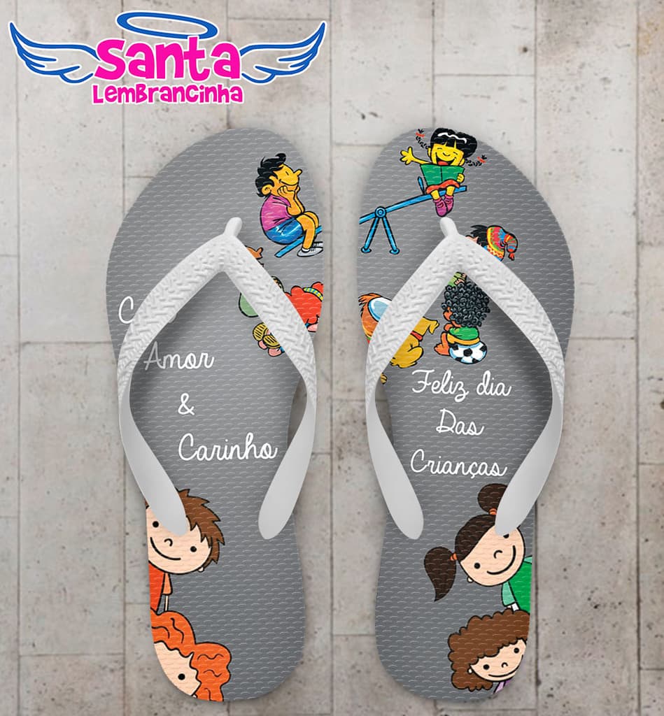 Chinelo Dia das Crianças Personalizado, Brincadeiras - COD 2927