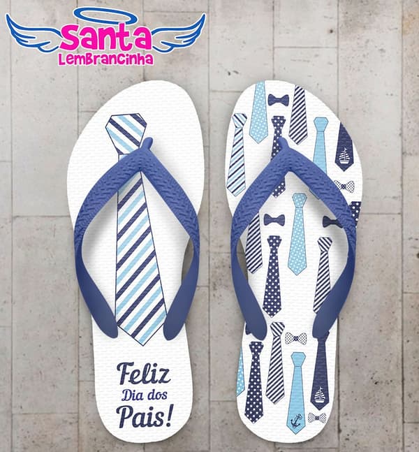 Chinelo Dia dos Pais Personalizado, Gravatas - COD 2858