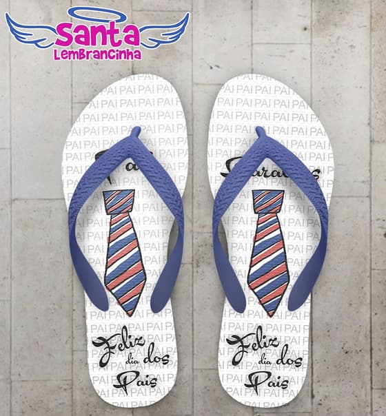 Chinelo Dia dos Pais Personalizado, Parabéns - COD 2488