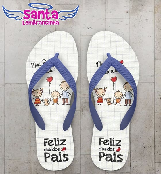 Chinelo Dia dos Pais Personalizado, Feliz dia dos Pais - COD 2493