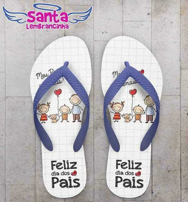 Chinelo Dia dos Pais Personalizado, Feliz dia dos Pais - COD 2493