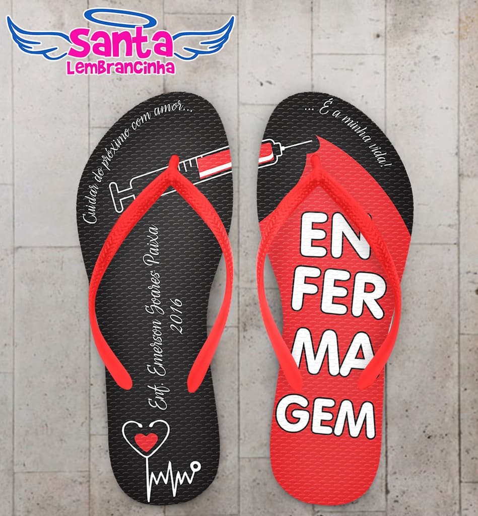 Chinelo Formatura Enfermagem Personalizado - COD 2972