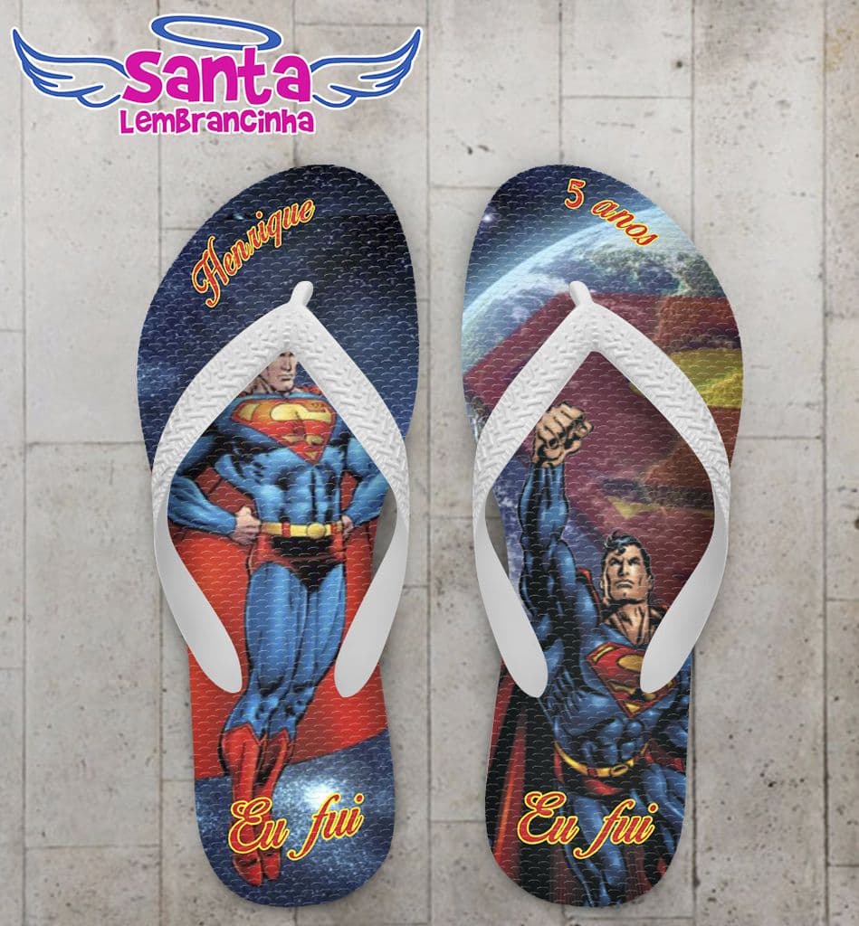 Chinelo Festa Infantil Super-Homem Personalizado - COD 2314