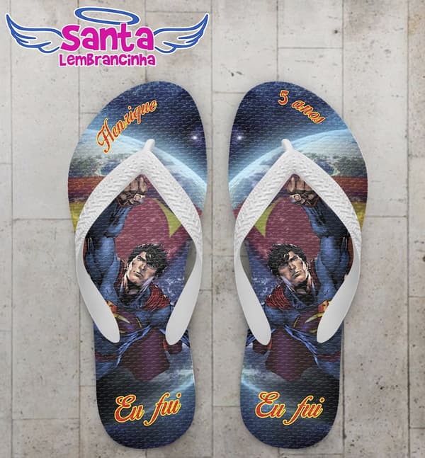 Chinelo Super-Homem Infantil Personalizado - COD 2315