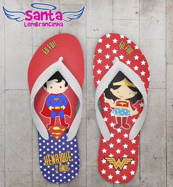 Chinelo Super-Homem Cute Personalizado - COD 2303