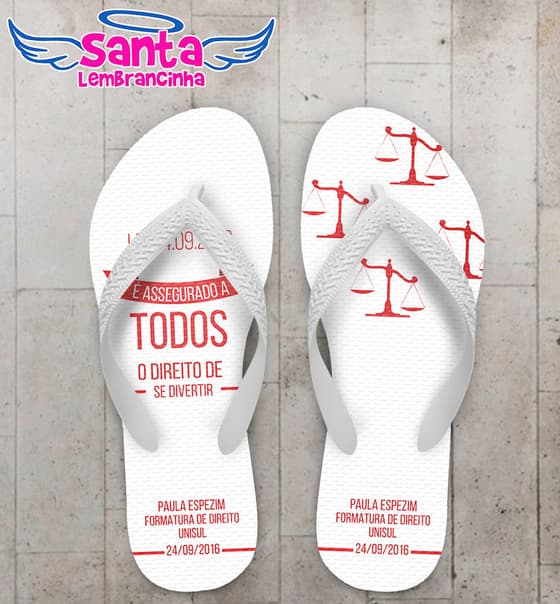 Chinelo Formatura Direito Frase Personalizado - COD 2998
