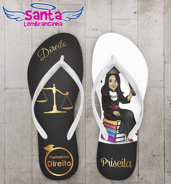 Chinelo Formatura Direito, Advogada Personalizado - COD 2345