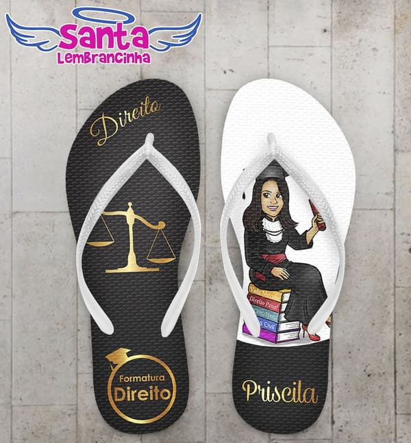 Chinelo Formatura Direito, Advogada Personalizado - COD 2345