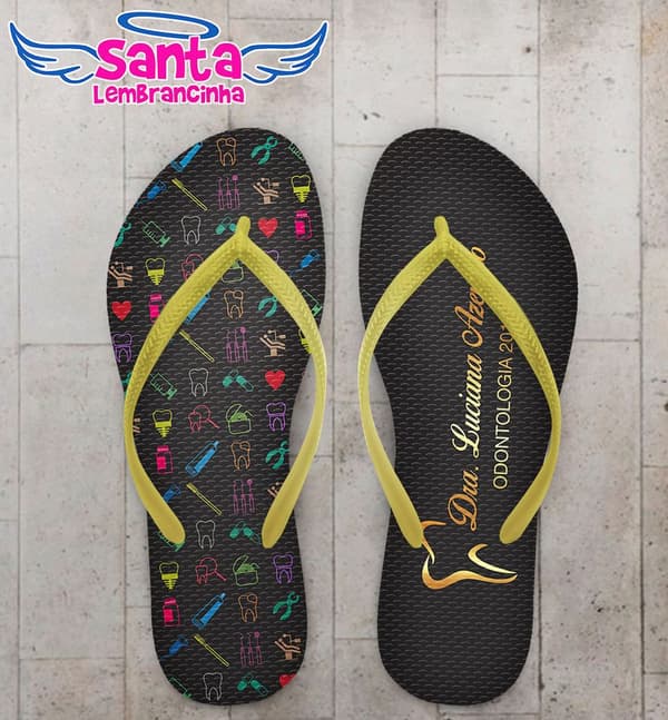 Chinelo Formatura Odontologia - Dentista, Personalizado - COD 2729