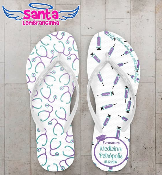 Chinelo Personalizado Formatura Medicina Lilás - COD 2981