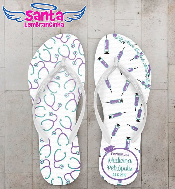 Chinelo Personalizado Formatura Medicina Lilás - COD 2981