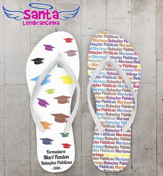 Chinelo Formatura Relações Públicas Personalizado - COD 2329