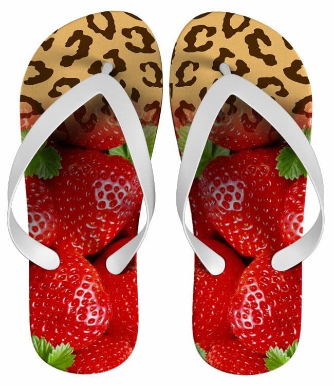 Chinelo Personalizado Estampa de Fruta Morango - COD 1436