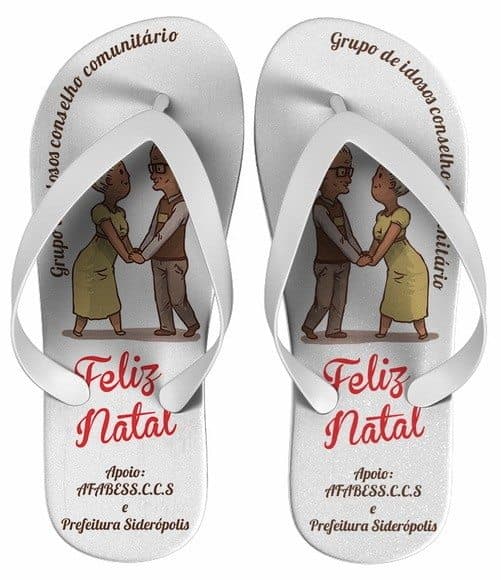 Chinelo Natal Personalizado, Idosos - COD 2223
