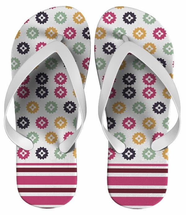 Chinelo Personalizado Estampado, Flores - COD 1387