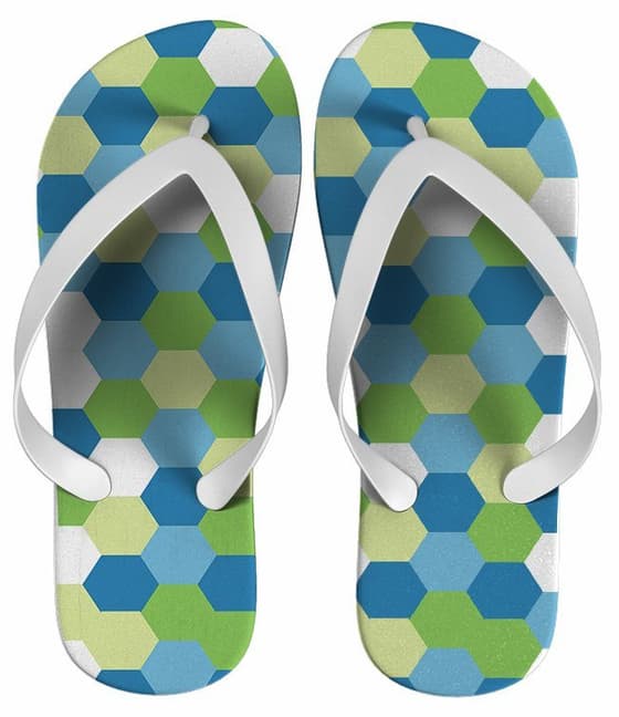Chinelo Personalizado Forma Geométrica Verde, Feminino - COD 1378