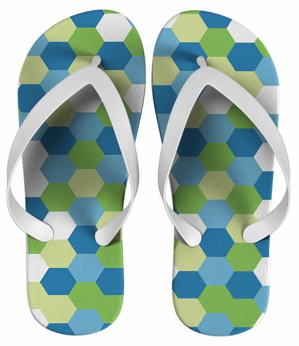 Chinelo Personalizado Forma Geométrica Verde, Feminino - COD 1378