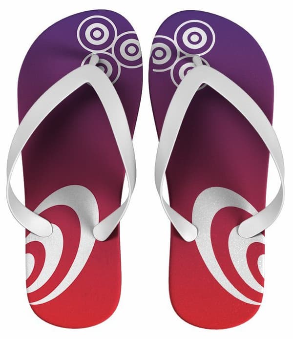 Chinelo Personalizado Forma Geométrica Vermelha - COD 1402