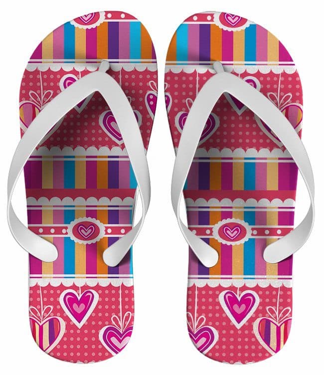 Chinelo Personalizado Estampa Coração - COD 1404